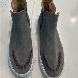 Reba by Justin Broadway Platform Grey‎ Leather boots 9